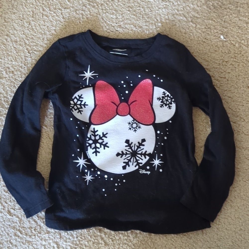 Old Navy Disney Minnie Mouse Christmas Snowflakes Winter Long Sleeve Size 2T
